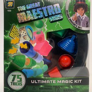 AMAV The Great Maestro Show Set Magic 75 Tricks Kit Gift and Magician Hat